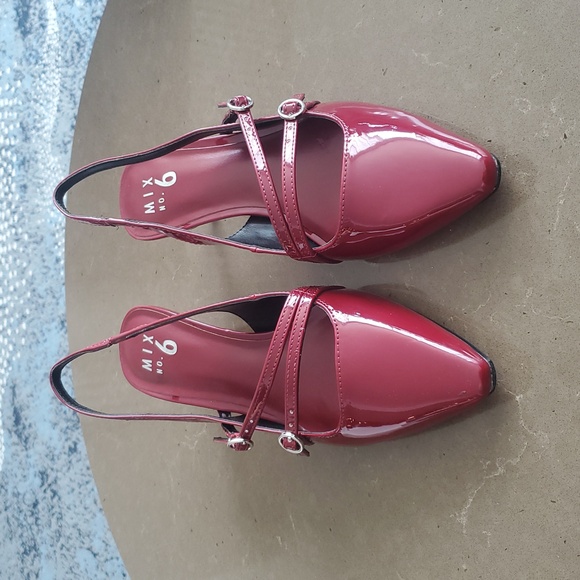 Mix No. 6 Lumina Red Faux Patent Leather Heels Size 7M NWOT - Picture 4 of 8